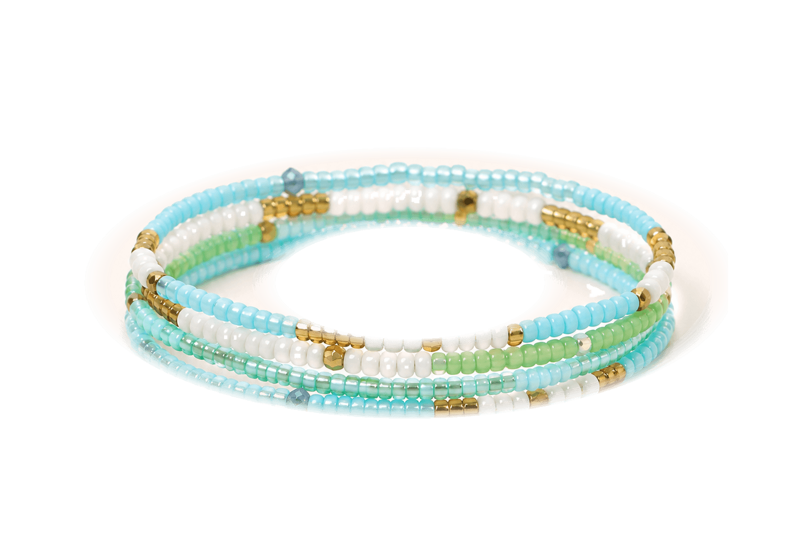 Turquoise Tower bracelet stack on a transparent background.