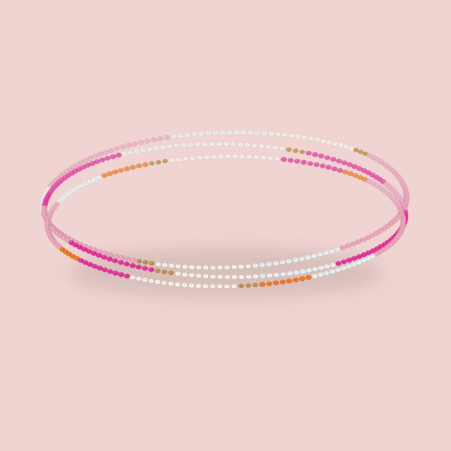 Hibiscus bracelet open stack on a solid pastel background.