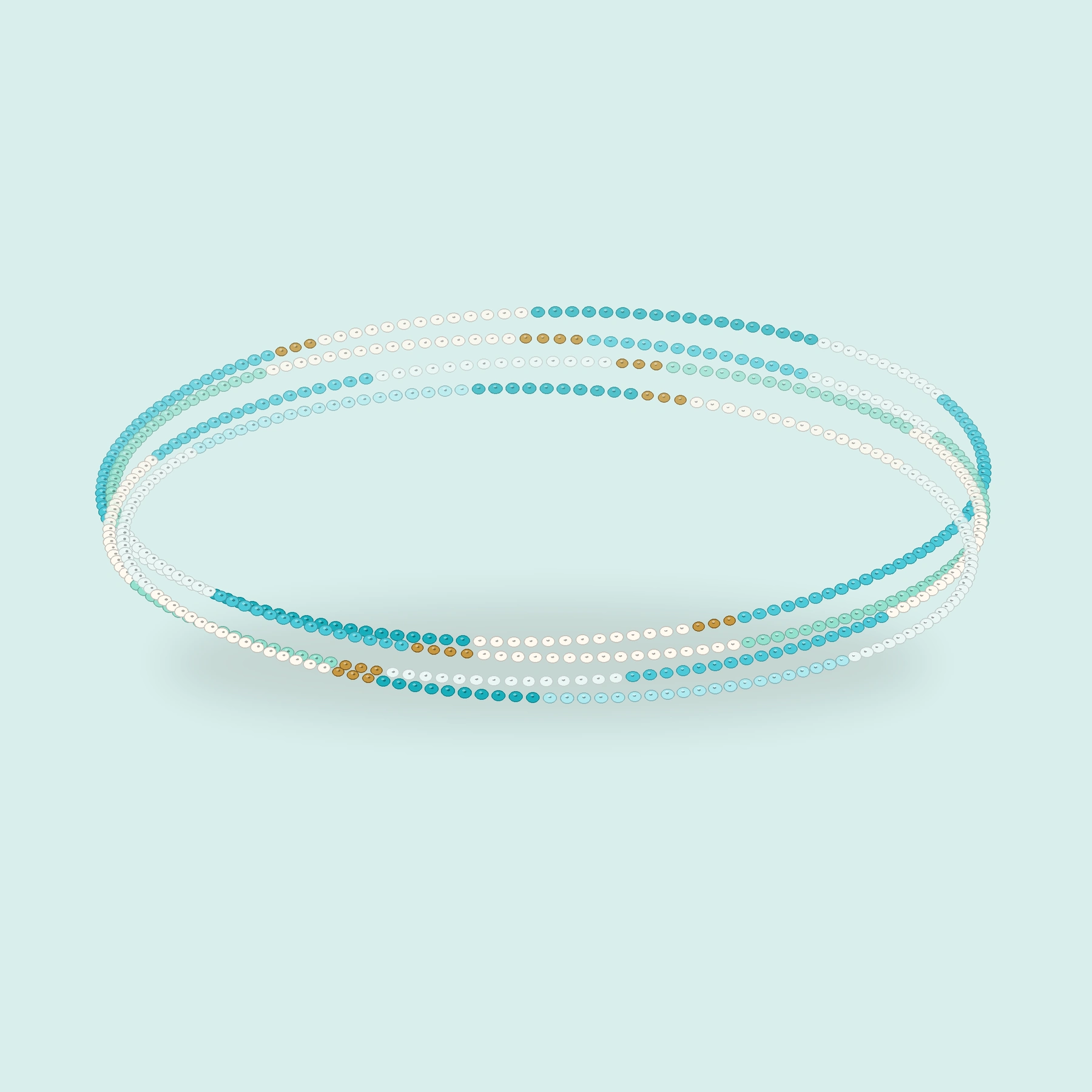 Turquoise Tower bracelet open stack on a solid pastel background.