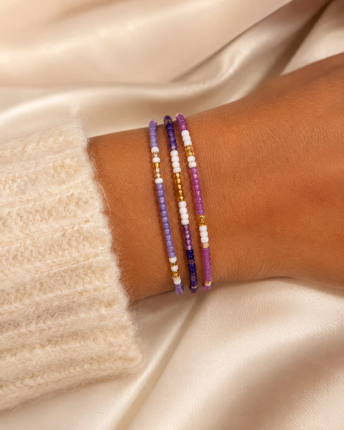 Berry Burst bracelet stack worn on the wrist.