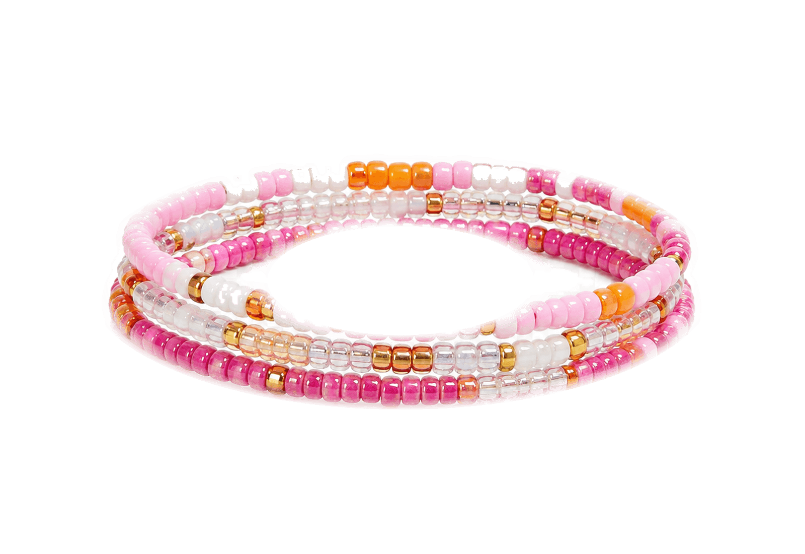 Hibiscus bracelet stack on a transparent background.